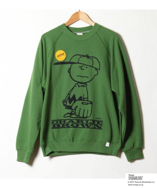 ALWAYS GOOD TIME NEW BASIC STORE(オールウェイグッドタイムニューベーシックストア)/【PEANUTS × sportswear】コラボ プリントクラシックスウェット/トレーナー/グリーン