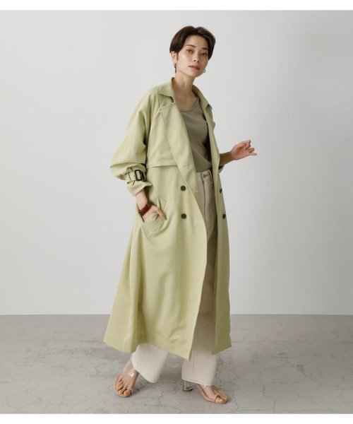 AZUL by moussy(アズールバイマウジー)/SINGLE FLAP TRENCH COAT/L/GRN1