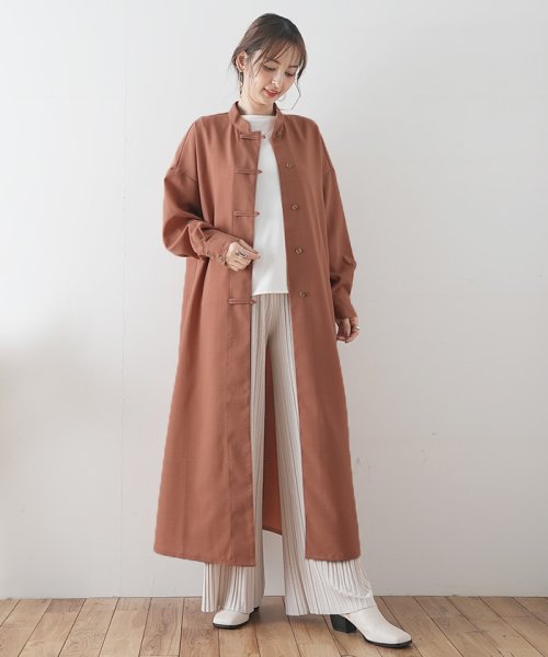 セール ワンピース チャイナ シャツワンピース シャツ チャイナマキシシャツワンピース フューティアランド Futier Land Magaseek
