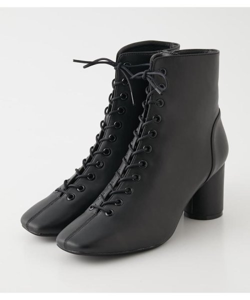 AZUL by moussy(アズールバイマウジー)/SQUARE TOE LACE UP BOOTS/BLK