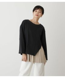 AZUL by moussy(アズールバイマウジー)/LAYER PLEATS COMBI TOPS/BLK