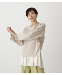 AZUL by moussy(アズールバイマウジー)/LAYER PLEATS COMBI TOPS/L/BEG1