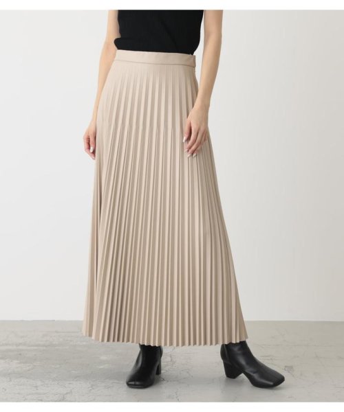 AZUL by moussy(アズールバイマウジー)/ECO LEATHER PLEATS SKIRT/L/BEG1
