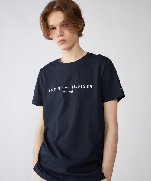 TOMMY HILFIGER(トミーヒルフィガー)/ベーシックロゴTシャツ/ネイビー