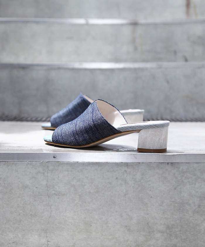 AuBANNISTER マーブルヒールミュール インディゴ 39