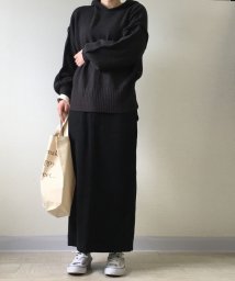 aimoha(aimoha（アイモハ）)/ハイウエストデザインのベイカースカート/ブラック