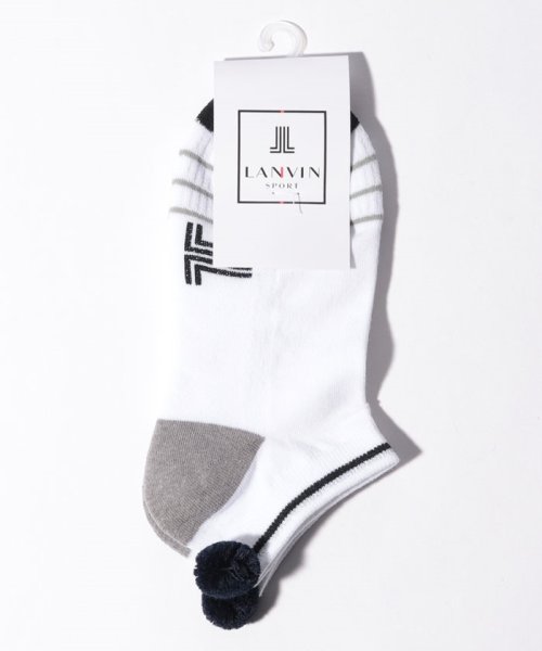 LANVIN SPORT(ランバン スポール)/ボンボン付きショートソックス/ホワイト系 