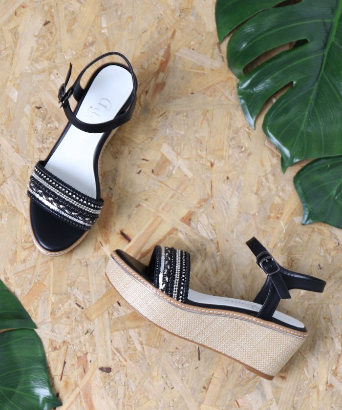 ビーズモチーフ厚底ウェッジサンダル アルテミス By ダイアナ Artemis By Diana Magaseek