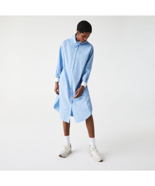セール Lacoste L Veストライプシャツワンピース ラコステライブ レディース Lacostelive Ladys Magaseek