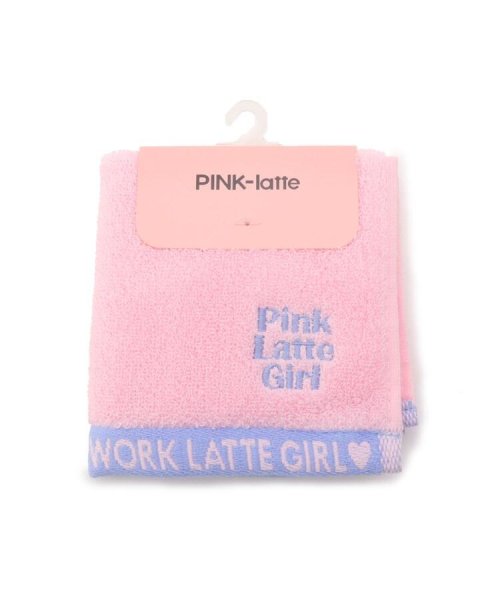 PINK-latte(ピンク　ラテ)/ロゴ刺しゅうミニタオル/ベビーピンク（071）
