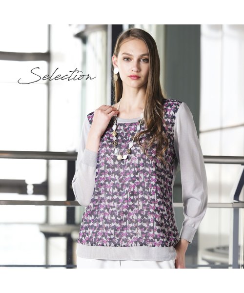 Selection 楊柳プリント インナーニット アンサンブル可 レディースファッション 阪急百貨店公式通販 Hankyu Fashion Selection 楊柳プリント インナーニット アンサンブル可 レディースファッション 阪急百貨店公式通販 Hankyu Fashion