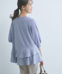 VIS(ビス)/バックサテンチュニック7分袖プルオーバー/サックス（48）