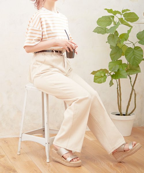 セール ベルト付デニムワイドパンツ イング Ingni Magaseek セール ベルト付デニムワイドパンツ イング Ingni Magaseek
