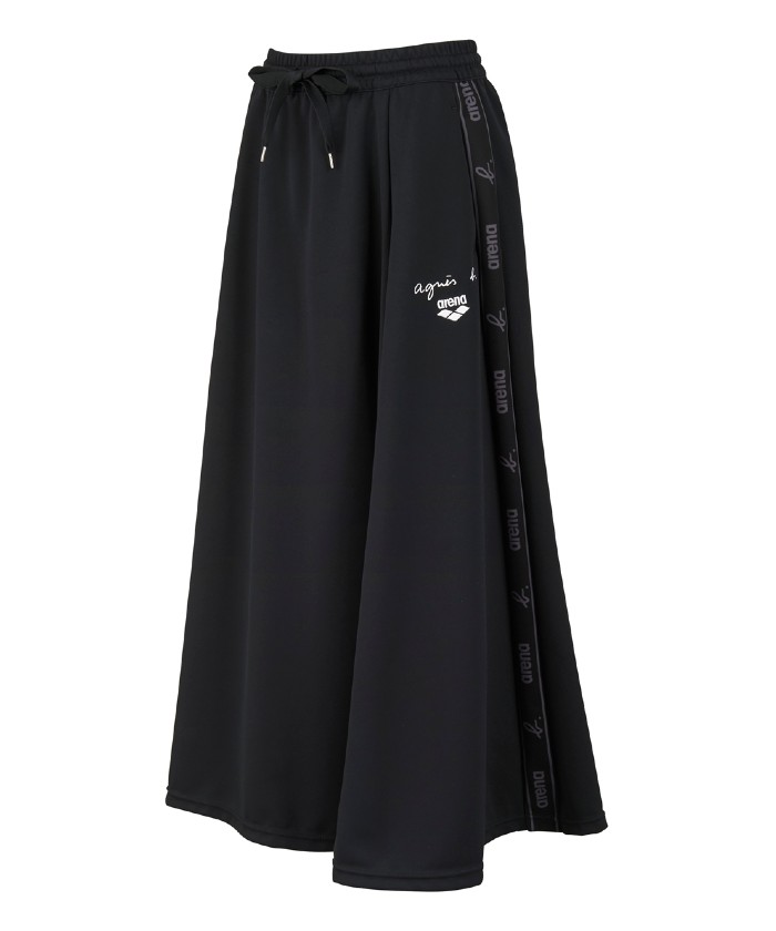 agnes b. arena スカート ブラック ジャージ　ストレッチ　新品 agnes b. x arena ジャージスカート（ストレッチ