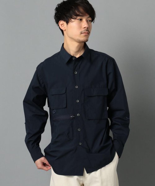 GLOSTER(GLOSTER)/POPLIN Fishing Shirt フィッシングシャツ/ネイビー