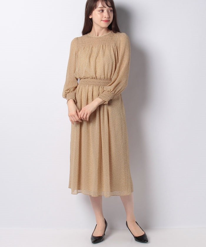 セール ヨウリュウドットプリントシャーリングワンピース アナイ Anayi Magaseek