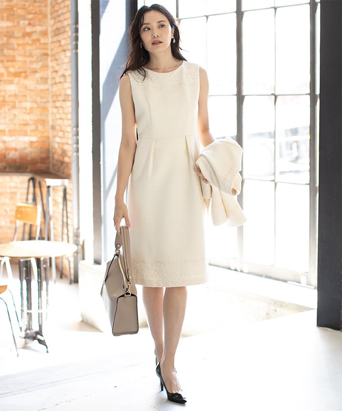 セール バスケットツイードレースワンピース アナイ Anayi Magaseek