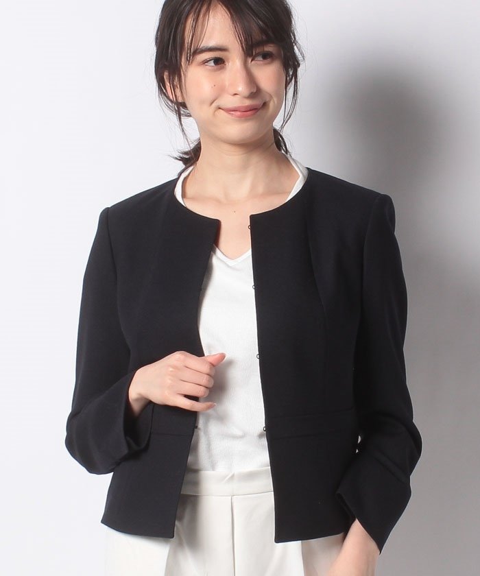ウールジョーゼットクルーネックジャケット アナイ Anayi Magaseek