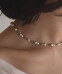 marjour/PEARL DOUBLE NECKLACE/503861547