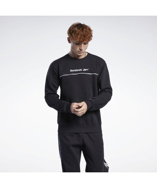 Reebok(リーボック)/クラシックス リニア クルー スウェットシャツ / Classics Linear Crew Sweatshirt/ブラック