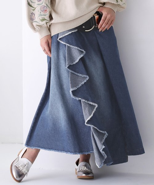 アシメフリルデニムスカート オシャレウォーカー Osharewalker Magaseek