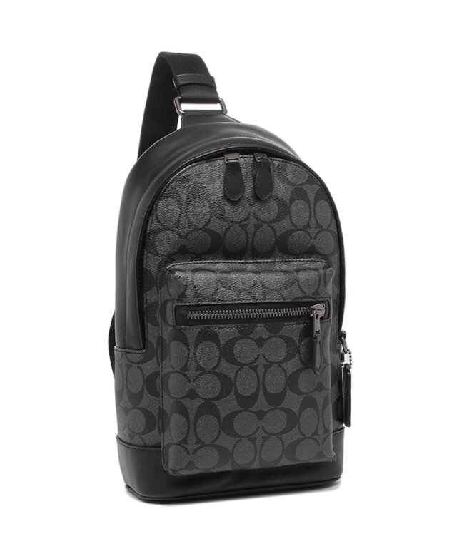 コーチ ボディバッグ ウエストバッグ アウトレット メンズ Coach 2853 Qbaf4 チャコール ブラック コーチ Coach Magaseek