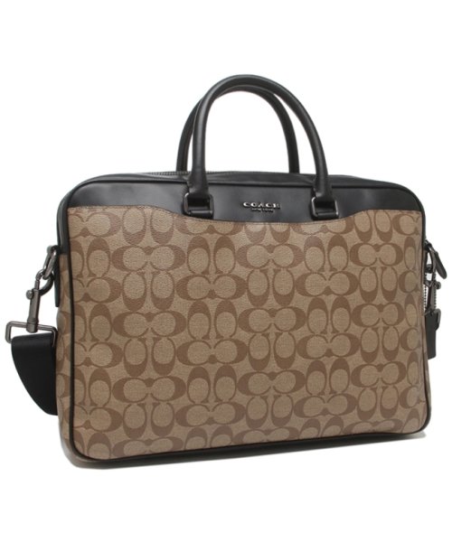 コーチ ブリーフケース ショルダーバッグ アウトレット シグネチャーキャンバス ビジネスバッグ カーキブラウン メンズ Coach F Qbtn2 A コーチ Coach Magaseek