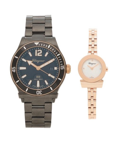 セール サルヴァトーレフェラガモ 時計 ペアウォッチ レディース メンズ 18 ガンチーニ クォーツ ブラック Salvatore Ferragamo Ff33 サルヴァトーレ フェラガモ Salvatore Ferragamo Magaseek
