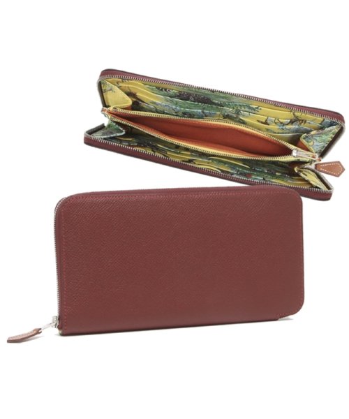 エルメス エプソン シルクインロング ルージュ ジョーヌナプル シルバー金具 D刻印 レッド 長財布 メンズ レディース Hermes Hck エルメス Hermes Magaseek
