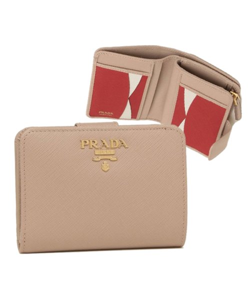 PRADA(プラダ)/プラダ 折財布 レディース PRADA 1ML018 ZLP F0KNX ベージュ/その他