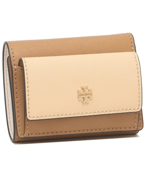 トリーバーチ 三つ折り財布 アウトレット エマソンミニ財布 ブラウン ベージュ レディース Tory Burch 210 トリーバーチ Tory Burch Magaseek