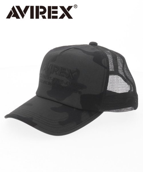 AVIREX(AVIREX)/AVIREX KING SIZE MESH LOGO CAP/ブラックB