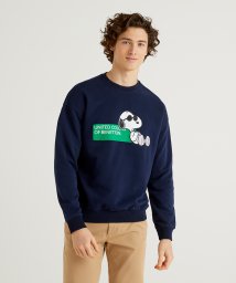 BENETTON (mens)(ベネトン（メンズ）)/【PEANUTSコラボ】JCCスヌーピー＆ウッドストックプリントスウェットトレーナー/ネイビー