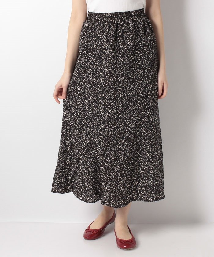 セール E Hyphen World Gallery イーハイフンワールドギャラリー ワントーン花柄プリントスカート イーハイフン ワールド ギャラリー E Hyphen World Gallery Magaseek