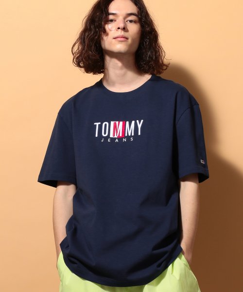TOMMY JEANS(トミージーンズ)/Timeless TOMMY ロゴTシャツ/ネイビー 