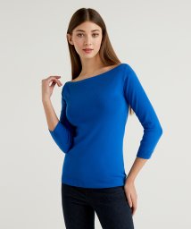 BENETTON (women)(ベネトン（レディース）)/ボートネック7分袖ニット・セーター/ブルー