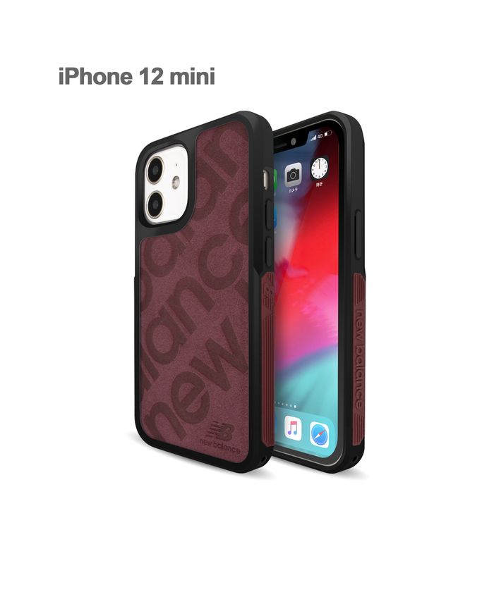 iphone ケース iPhone12mini ニューバランス New Balance サイドオーナメントケース スタンプロゴスエード バーガンディ