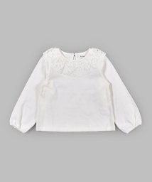 SLAP SLIP(スラップスリップ)/フリル 襟 天竺 長袖 Tシャツ (80~130cm)/ホワイト