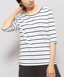 mili an deni(ミリアンデニ)/レディース トップス 5分袖 Tシャツ ボーダー カットソー シンプル 無地/オフホワイト系6