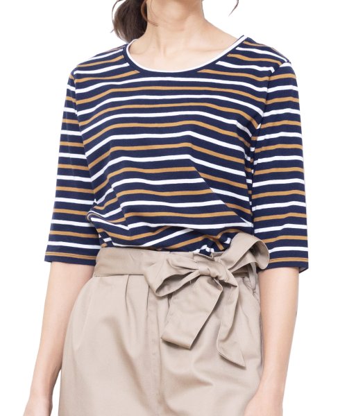 レディース トップス 5分袖 Tシャツ ボーダー カットソー シンプル 無地 ミリアンデニ Mili An Deni Magaseek レディース トップス 5分袖 Tシャツ ボーダー カットソー シンプル 無地 ミリアンデニ Mili An Deni Magaseek