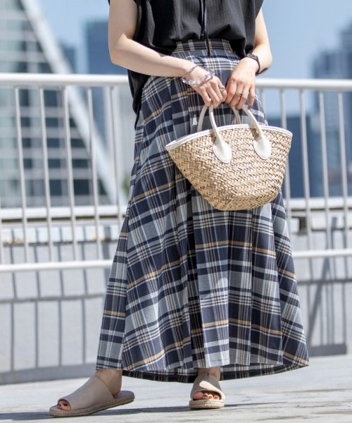 チェックロングスカート チェックスカート プリーツスカート コーエン Coen Magaseek