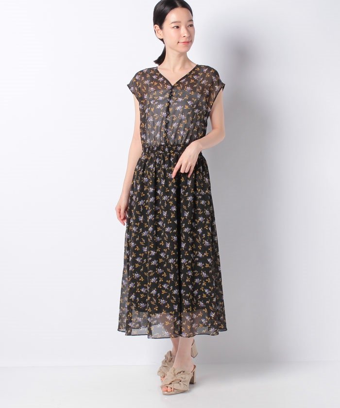 セール 50 Off 楊柳フラワープリントギャザーワンピース アルアバイル Allureville Magaseek