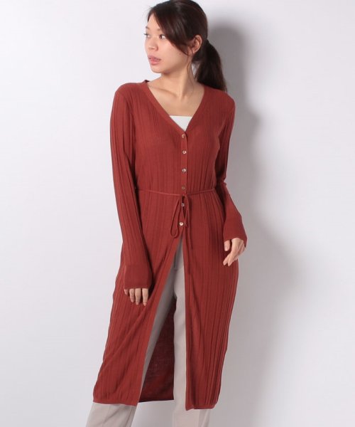 セール ビスコースナイロンリブロングカーディガン アルアバイル Allureville Magaseek