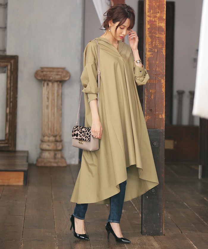セール 50 Off スキッパーシャツワンピース アルアバイル Allureville Magaseek