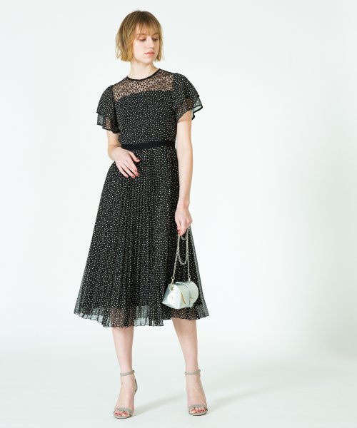 セール Loulou Willoughby シフォンドットレースプリーツワンピース アルアバイル Allureville Magaseek