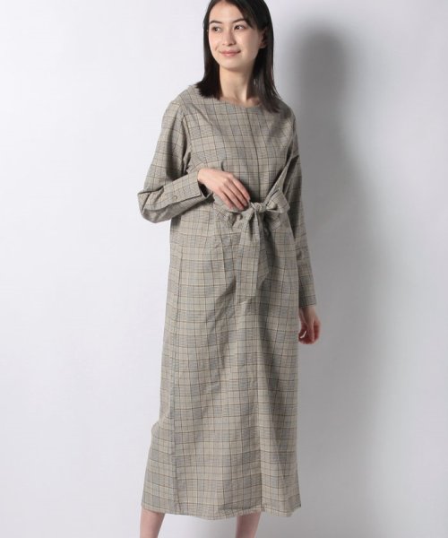 セール E Hyphen World Gallery イーハイフンワールドギャラリー フロントリボンチェックワンピース イーハイフン ワールド ギャラリー E Hyphen World Gallery Magaseek