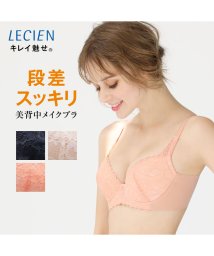 LECIEN(ルシアン)/ワイヤーブラ 段差がすっきり 美背中メイク キレイ魅せ Eカップ/スモーキーピンク