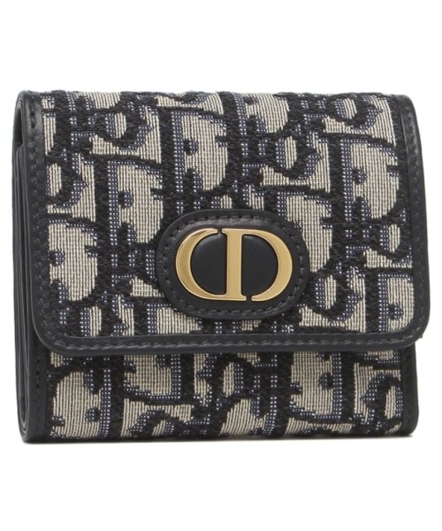 クリスチャンディオール 三つ折り財布 モンテーニュ オブリーク ジャカード ブルー レディース Christian Dior S57 Utzq 928u ディオール Dior Magaseek