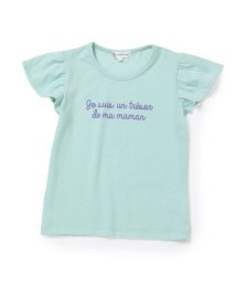 ROPE' PICNIC　KIDS(ロぺピクニックキッズ)/【ROPE' PICNIC KIDS】袖フリルロゴTシャツ/ライトグリーン（33）