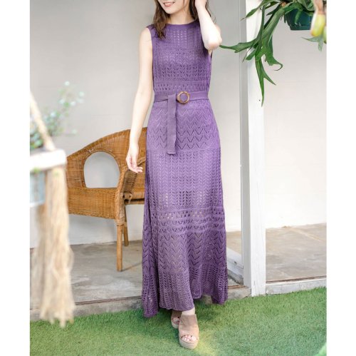 3点セット インナーキャミ付き透かし編みニットワンピース ジュリアブティック Julia Boutique Magaseek
